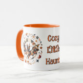 Patchwork-Halloween-Fledermaus in Herbstfarben Tasse (Vorderseite Links)