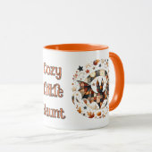 Patchwork-Halloween-Fledermaus in Herbstfarben Tasse (VorderseiteRechts)