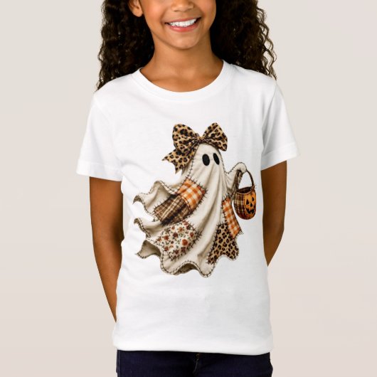 Patchwork-Halloween-Geist T-Shirt (Vorderseite)