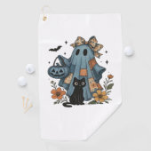 Patchwork Halloween Ghost Black Cat Essential T-Sh Golfhandtuch (Insitu)