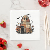 Patchwork Halloween Ghost Black cat Essential T-Sh Serviette (Beispiel)
