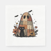 Patchwork Halloween Ghost Black cat Essential T-Sh Serviette (Vorderseite)