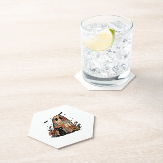 Patchwork Halloween Ghost Black cat Essential T-Sh Untersetzer (Vor Ort)