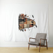 Patchwork Halloween Ghost Black cat Essential T-Sh Wandteppich (Beispiel (Horizontal))