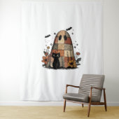 Patchwork Halloween Ghost Black cat Essential T-Sh Wandteppich (Beispiel)