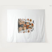 Patchwork Halloween Ghost und Cat , Retro Spooky F Wandteppich (Vorderseite (Horizontal))