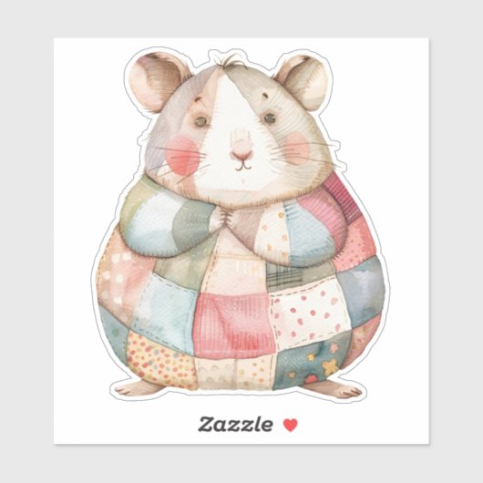 Patchwork Hamster Sticker (Blatt)