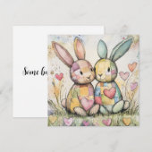 Patchwork-Hasen Valentinstag Feiertagskarte (Vorne/Hinten)