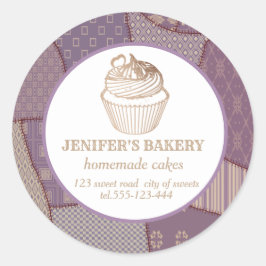 Patchwork Hausgemachte Kuchen und Süßigkeiten Runder Aufkleber