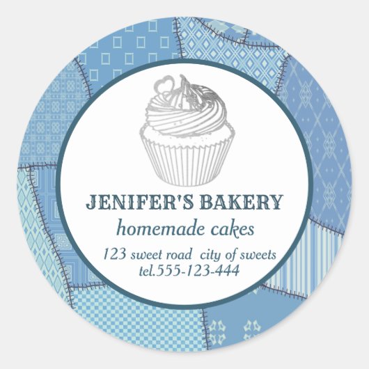 Patchwork Hausgemachte Kuchen und Süßigkeiten Runder Aufkleber (Vorderseite)