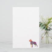 Patchwork-Haustier Bostons Terrier stationär Briefpapier (Stehend Vorderseite)