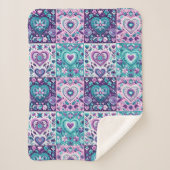 Patchwork Heart Quilt Sherpadecke (Vorderseite)