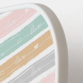 Patchwork Heart Rainbow Pastel - Pickleball Paddle (Linke Seite)