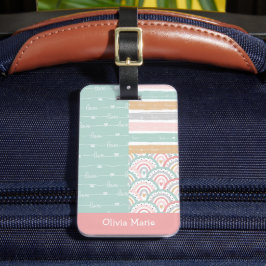 Patchwork Heart Rainbow Pastell Kids Gepäckstück T Gepäckanhänger