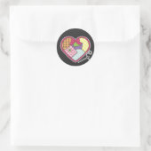 Patchwork Heart Runder Aufkleber (Tasche)