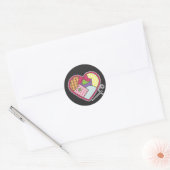 Patchwork Heart Runder Aufkleber (Umschlag)