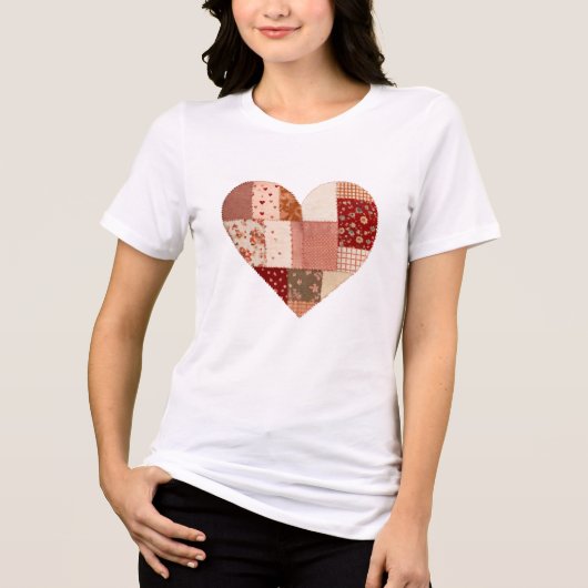 Patchwork Heart Valentine Tri-Blend Shirt (Vorderseite)