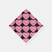 Patchwork Hearts Black Napkins Serviette (Ecke)