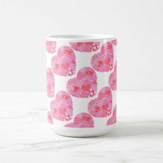 Patchwork Hearts White Coffee Tasse (Mittel)