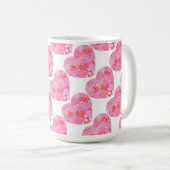 Patchwork Hearts White Coffee Tasse (VorderseiteRechts)