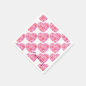 Patchwork Hearts White Napkins Serviette (Ecke)