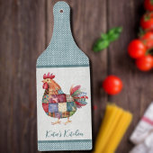 Patchwork Hen and Blue Polka Dots Schneidebrett