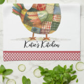 Patchwork Hen und Red Gingham Geschirrtuch (Gefaltet)