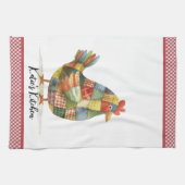 Patchwork Hen und Red Gingham Geschirrtuch (Horizontal)
