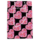 Patchwork Herz-Black-Geschenktasche Mittlere Geschenktüte (Vorderseite)