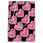 Patchwork Herz-Black-Geschenktasche Mittlere Geschenktüte (Rückseite)