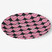 Patchwork Herz-Black Paper-Teller Pappteller (Schrägansicht)