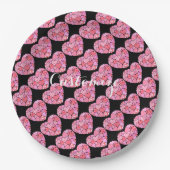 Patchwork Herz-Black Paper-Teller Pappteller (Vorderseite)