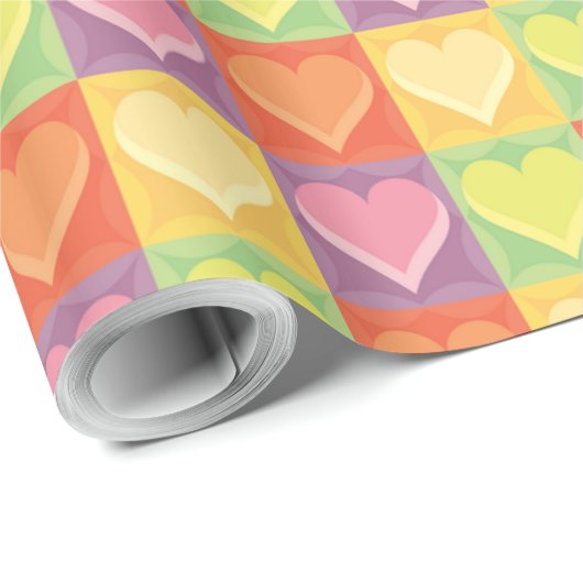 Patchwork Herz Geschenkpapier (Rolleneckpunkt)