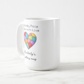 Patchwork-Herz in bunter Quiltstickerei Kaffeetasse (Vorderseite Links)