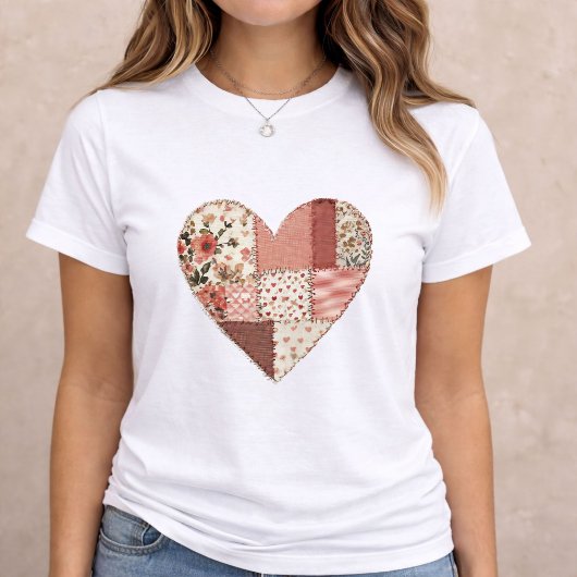 Patchwork-Herz-Valentinstag Tri-Blend Shirt