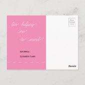 Patchwork Herz Vielen Dank Postcard individuell an Postkarte (Rückseite)