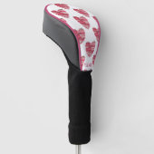 Patchwork-Herzen in Rosa und Rot Golf Head Cover Headcover (angewinkelt)