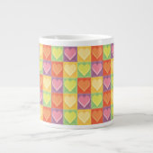 Patchwork-Herzen Jumbo-Tasse (Vorderseite)