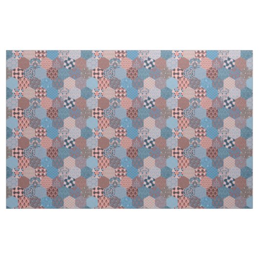 Patchwork Hexagons Cornblume und Rose Stoff (Yard (91,4 cm))
