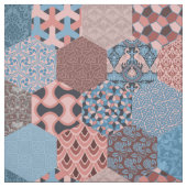 Patchwork Hexagons Cornblume und Rose Stoff (Muster)