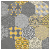 Patchwork Hexagons Gelb und Grau Stoff (Muster)