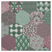 Patchwork Hexagons Himbeere und Pine Stoff (Muster)
