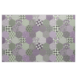 Patchwork Hexagons Lavender and Sage Stoff