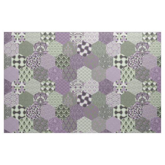 Patchwork Hexagons Lavender and Sage Stoff (Fat Quarter (45,7 x 55,9 cm))