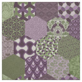 Patchwork Hexagons Lila und grün Stoff (Muster)