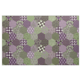 Patchwork Hexagons Lila und grün Stoff