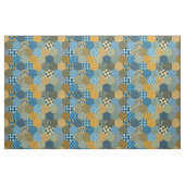 Patchwork Hexagons Mustard and Navy Stoff (Yard (91,4 cm))