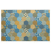 Patchwork Hexagons Mustard and Navy Stoff (Fat Quarter (45,7 x 55,9 cm))