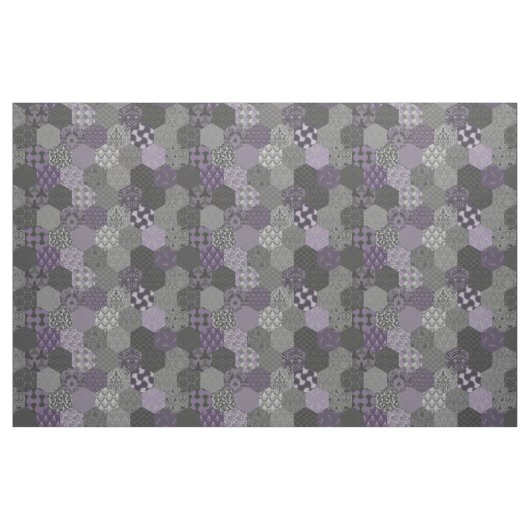 Patchwork Hexagons Violet und Grau Stoff (Yard (91,4 cm))