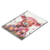 Patchwork Highland Cow Valentinstag Notizblock (Linke Seite)